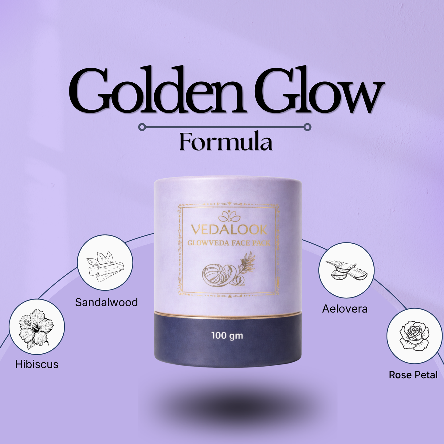 Glowveda Face Pack | Multani Mitti, Orange Peel, Amla & Sandalwood | Skin Tone & Smooth Skin | 100g