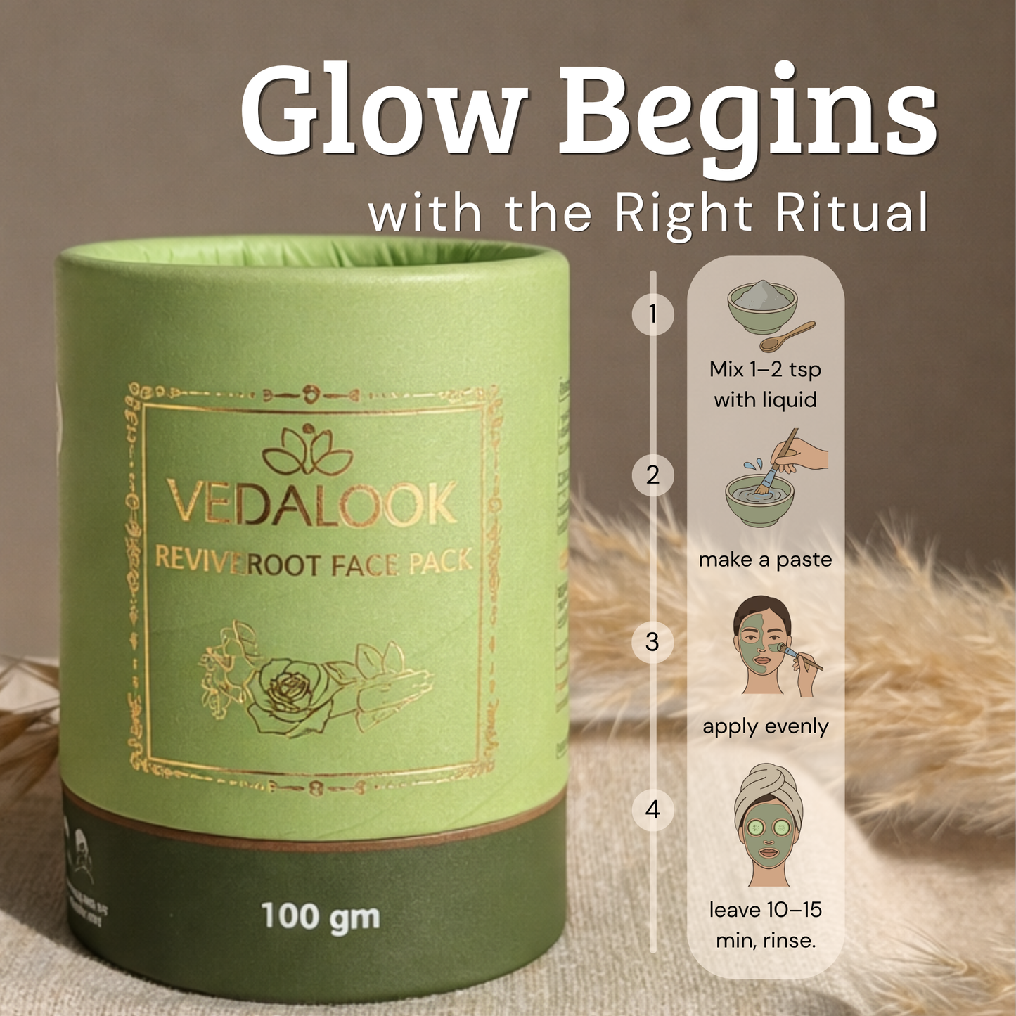Reviveroot Face Pack – Multani Mitti, Hibiscus & Aloe Vera | Smooth, Hydrated Skin (100g)